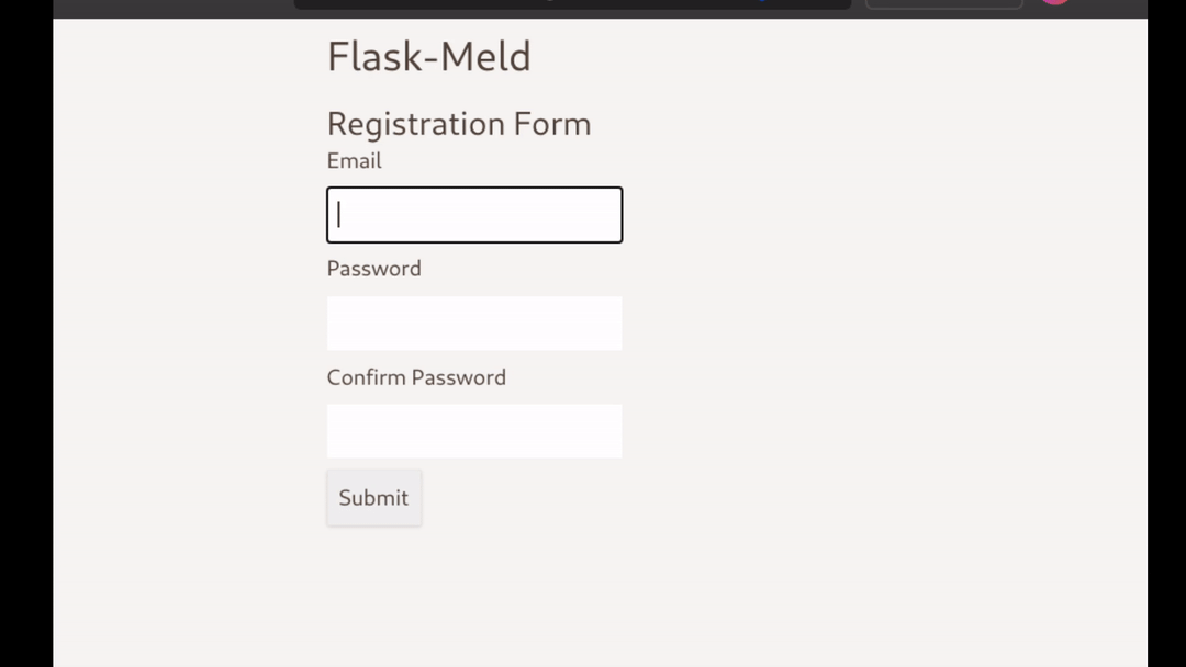 Flask-Meld form validation